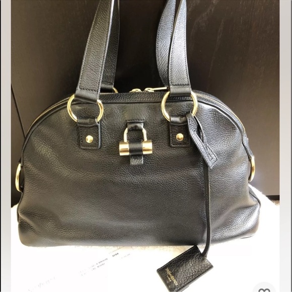 YVES SAINT LAURANT MUSE BAG BLACK LEATHER VERY GOOD CONDITION 100% AUTHENTIC - Picture 1 of 10